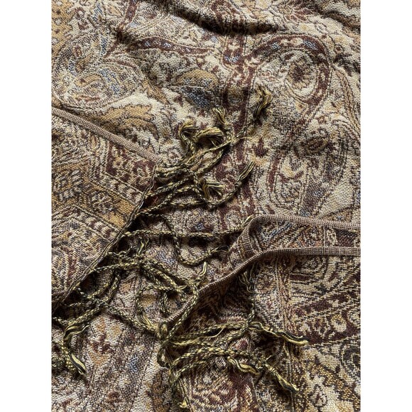 Vintage Gold 70x30” Scarf Large Satin - Picture 3 of 4